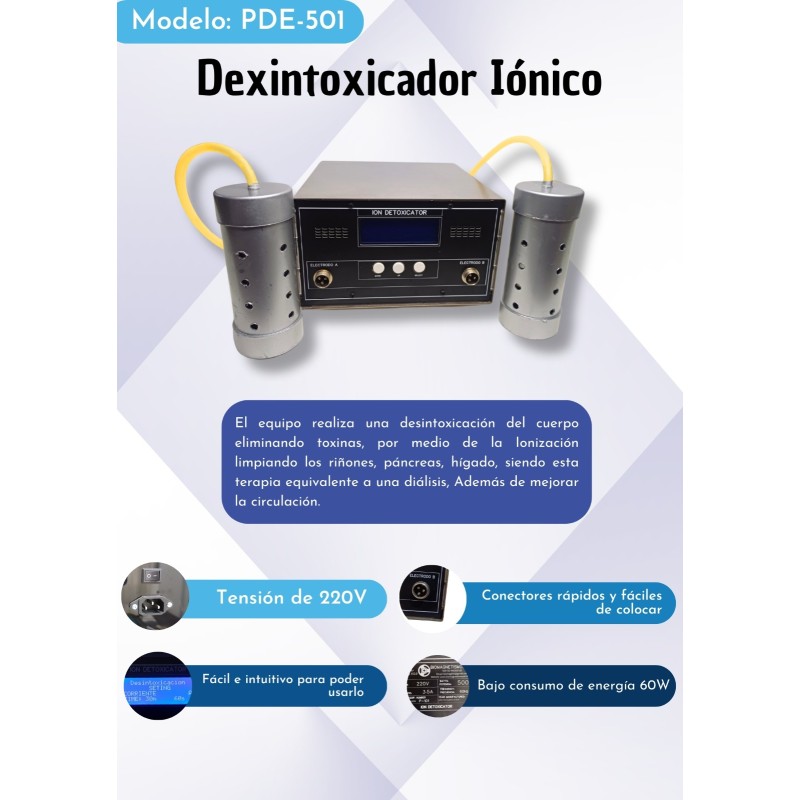 Desintoxicador Iónico PDE-501 Acero  Inoxidable